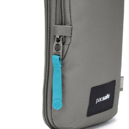 Сумка через плече антизлодій Pacsafe GO Tech Crossbody (сірий/блакитний)