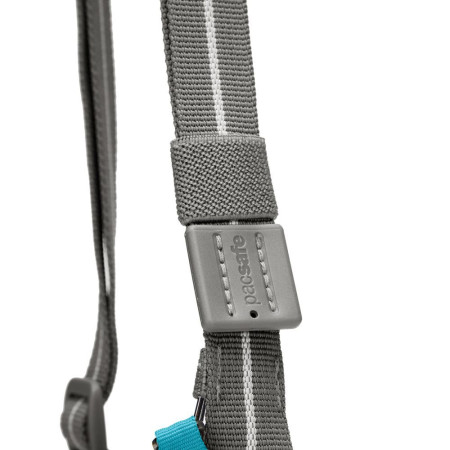 Сумка через плече антизлодій Pacsafe GO Tech Crossbody (сірий/блакитний)