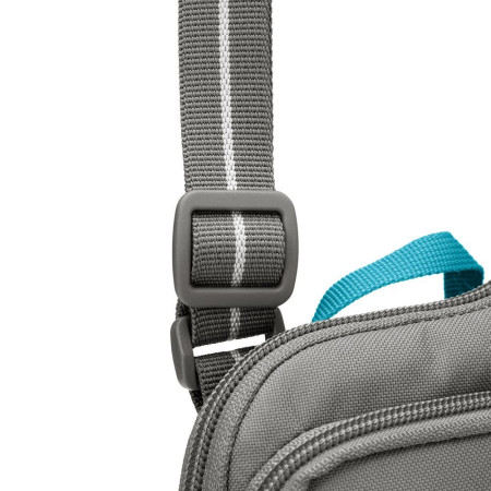 Сумка через плече антизлодій Pacsafe GO Tech Crossbody (сірий/блакитний)