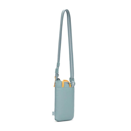 Сумка через плече антизлодій Pacsafe GO Tech Crossbody (свіжий м'ятний/помаранчевий)