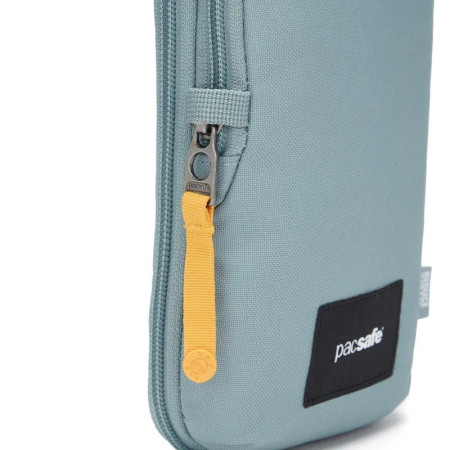 Сумка через плече антизлодій Pacsafe GO Tech Crossbody (свіжий м'ятний/помаранчевий)