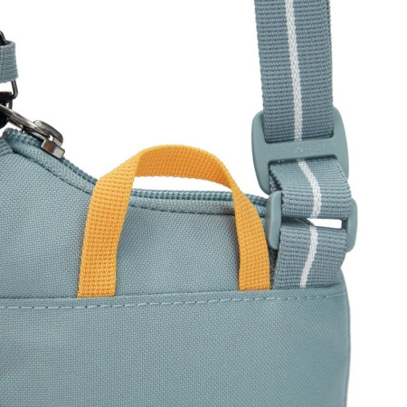 Сумка через плече антизлодій Pacsafe GO Tech Crossbody (свіжий м'ятний/помаранчевий)