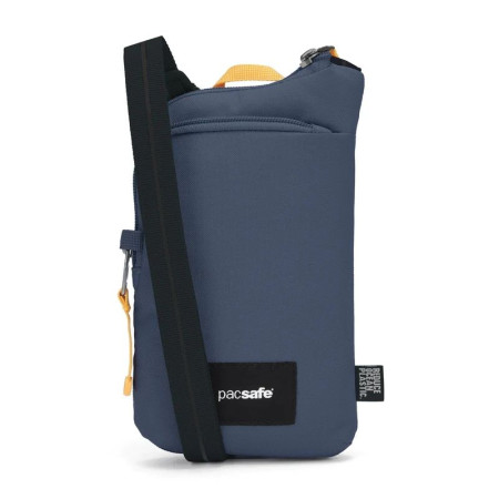Сумка через плече антизлодій Pacsafe GO Tech Crossbody (темно-синій/жовтий)
