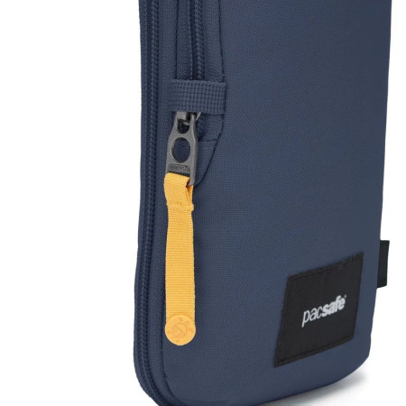 Сумка через плече антизлодій Pacsafe GO Tech Crossbody (темно-синій/жовтий)