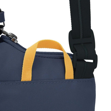 Сумка через плече антизлодій Pacsafe GO Tech Crossbody (темно-синій/жовтий)