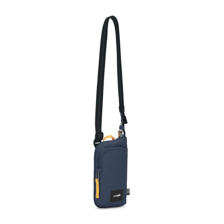 Сумка через плече антизлодій Pacsafe GO Tech Crossbody (темно-синій/жовтий)