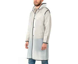 Тренч/дощовик Perletti City напівпрозорий з окантовкою та чохлом (прозорий/чорний)