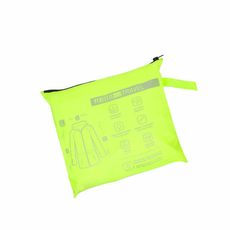 Вітровка чоловіча Perletti Windbreaker зі світловідбиваючими еламентами та чохлом (лайм/чорний)