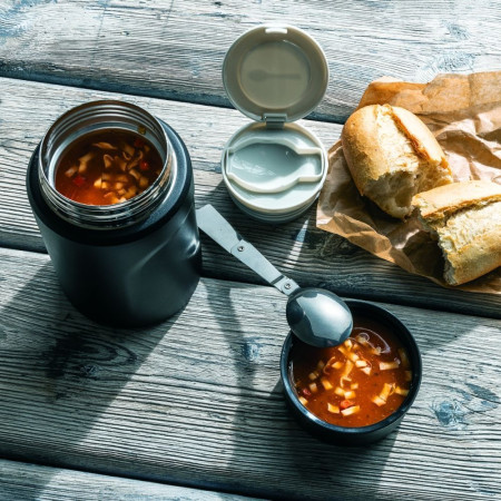 Термос для їжі 550 мл сталевий Schwarzwolf Cibus, вакуумний