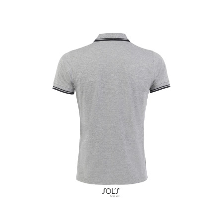 Футболка поло чоловіча SOL'S Pasadena (сірий меланж/кобальт)