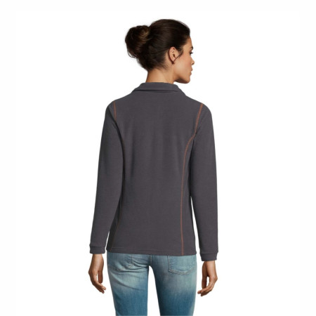 Куртка флісова жіноча SOL'S Nova (вугільно-сірий/помаранчевий)