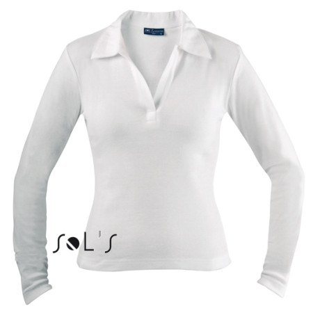 Лонгслів поло жіночий SOL'S Pulp (білий)