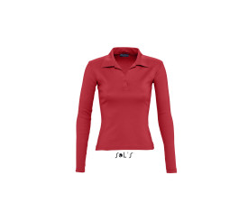 Лонгслів поло жіночий SOL'S Pulp (червоний)