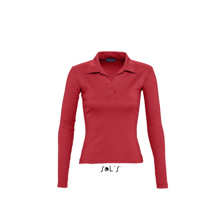 Лонгслів поло жіночий SOL'S Pulp (червоний)