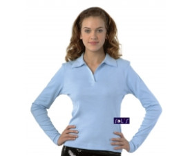 Лонгслів поло жіночий SOL'S Pulp (небесно-блакитний)