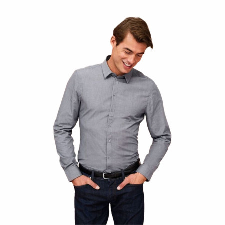 Сорочка чоловіча SOL'S Barnet (насичений сірий меланж)