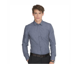 Сорочка чоловіча SOL'S Barnet (сіро-синій меланж)