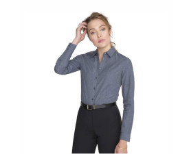 Сорочка жіноча SOL'S Barnet (сіро-синій меланж)