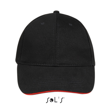 Кепка SOL'S Buffalo (чорний/червоний)