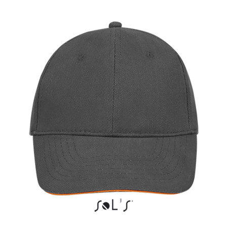 Кепка SOL'S Buffalo (темно-сірий/помаранчевий)
