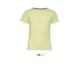 Футболка дитяча SOL'S Miles (світло-сірий меланж/лимонний)