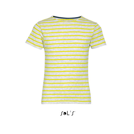 Футболка дитяча SOL'S Miles (світло-сірий меланж/лимонний)