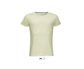 Футболка чоловіча SOL'S Miles (світло-сірий меланж/лимонний)