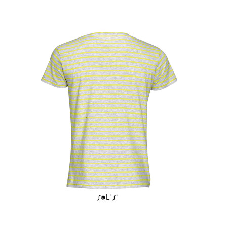 Футболка чоловіча SOL'S Miles (світло-сірий меланж/лимонний)
