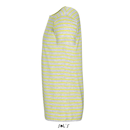 Футболка чоловіча SOL'S Miles (світло-сірий меланж/лимонний)