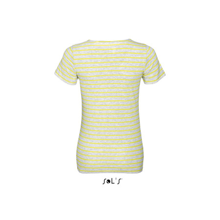 Футболка жіноча SOL'S Miles (світло-сірий меланж/лимонний)