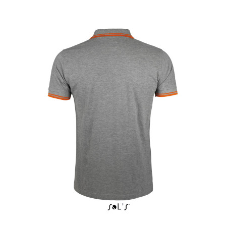 Футболка поло чоловіча SOL'S Pasadena (сірий меланж/помаранчевий)