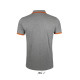 Футболка поло чоловіча SOL'S Pasadena (сірий меланж/помаранчевий)