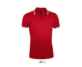 Футболка поло чоловіча SOL'S Pasadena (червоний/білий)