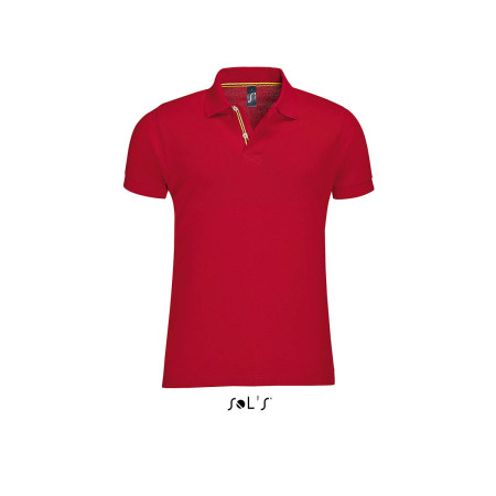 Футболка поло SOL'S Patriot (червоний/жовтий)