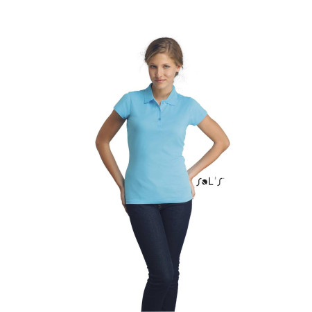 Футболка поло жіноча SOL'S Prescott (бірюзовий)