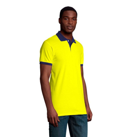 Футболка поло SOL'S Prince (лимонний/кобальт)