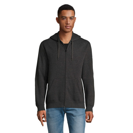 Худі на блискавці чоловіче SOL'S Seven (вугільний меланж)