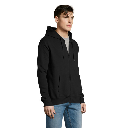 Худі на блискавці чоловіче SOL'S Seven (чорний)