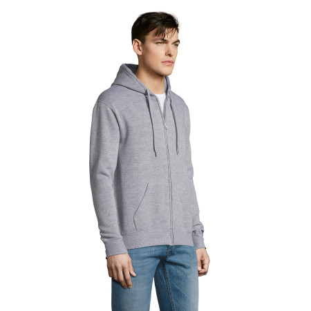 Худі на блискавці чоловіче SOL'S Seven (сірий меланж)