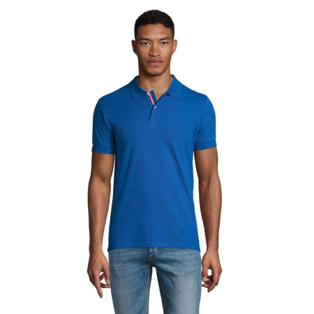 Футболка поло SOL'S Patriot (яскраво-синій/білий/червоний)