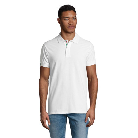 Футболка поло SOL'S Patriot (білий/червоний/зелений)