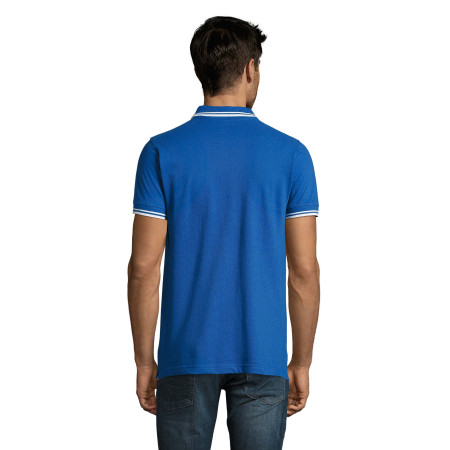 Футболка поло чоловіча SOL'S Pasadena (синій/білий)