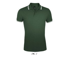 Футболка поло чоловіча SOL'S Pasadena (темно-зелений/білий)