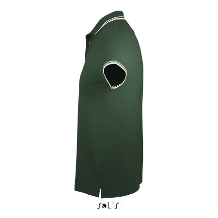 Футболка поло чоловіча SOL'S Pasadena (темно-зелений/білий)