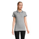 Футболка поло жіноча SOL'S Pasadena (сірий меланж/кобальт)