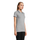 Футболка поло жіноча SOL'S Pasadena (сірий меланж/кобальт)