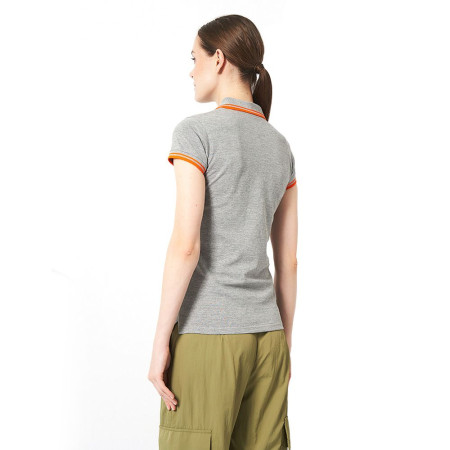 Футболка поло жіноча SOL'S Pasadena (сірий меланж/помаранчевий)