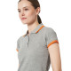 Футболка поло жіноча SOL'S Pasadena (сірий меланж/помаранчевий)
