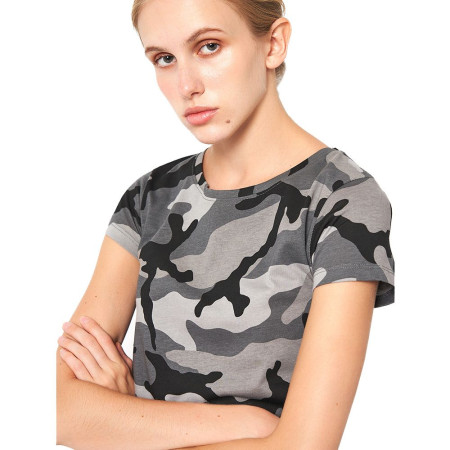 Футболка жіноча SOL'S Camo (камуфляж сірий)