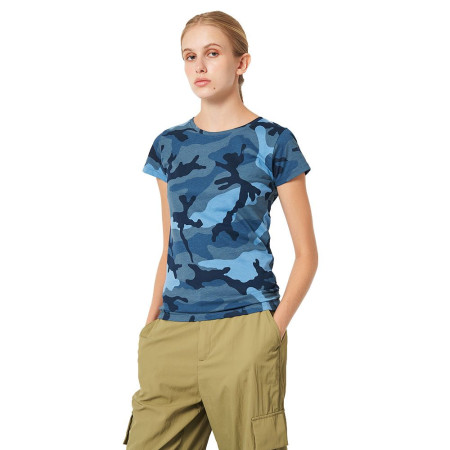 Футболка жіноча SOL'S Camo (камуфляж синій)